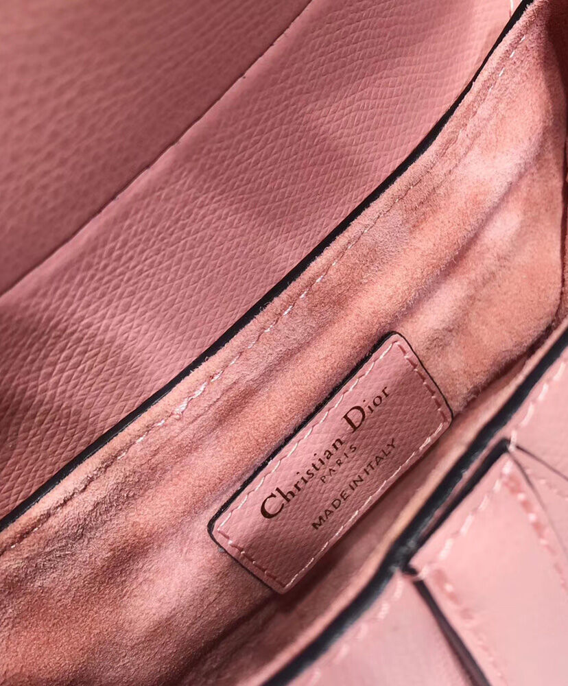 Christian Dior Mini Saddle Calfskin Bag Pink